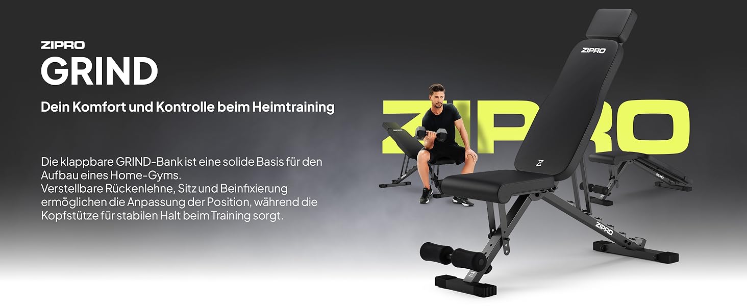 Спортивна лава ZIPRO для дому: 7 положень, навантаження до 300 кг, тренажер для пресу та спини, чорний колір