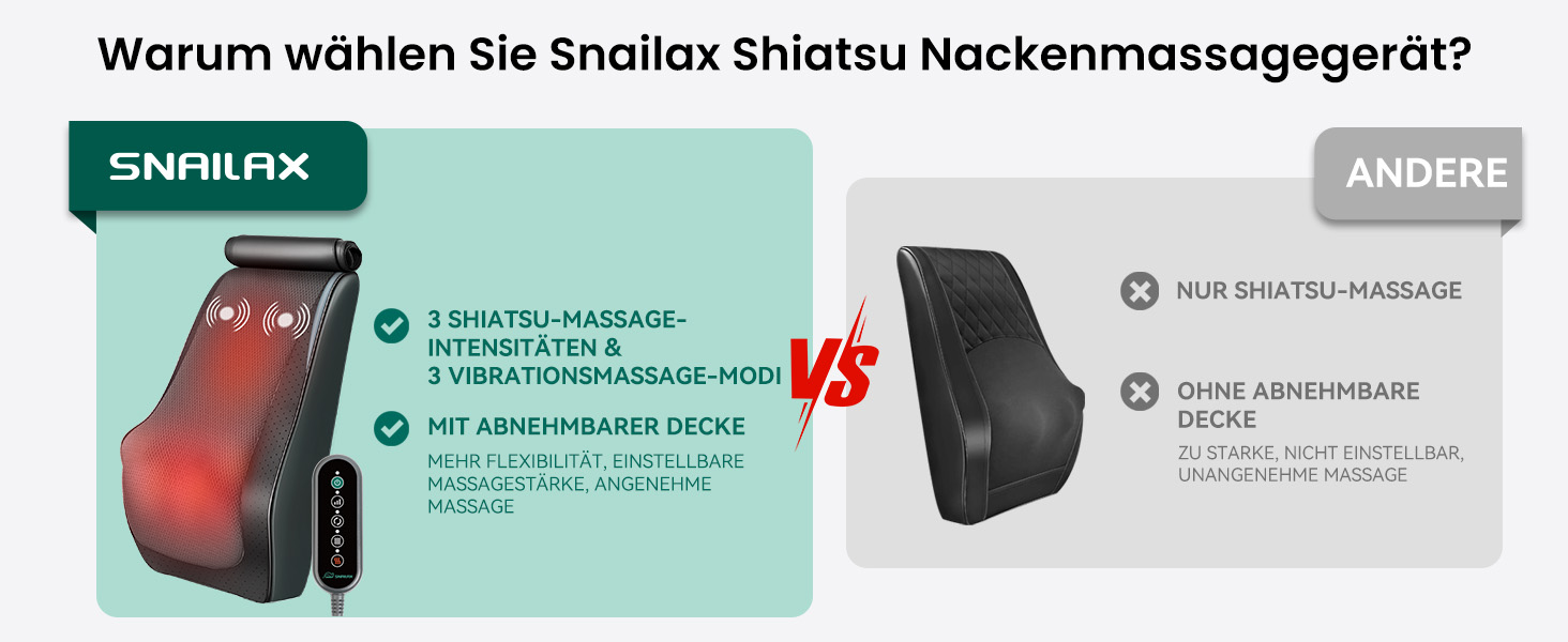 Snailax 4D шиацу масажер для шиї та спини з підігрівом і вібрацією, масажна подушка для плечей, подарунок для чоловіків і жінок