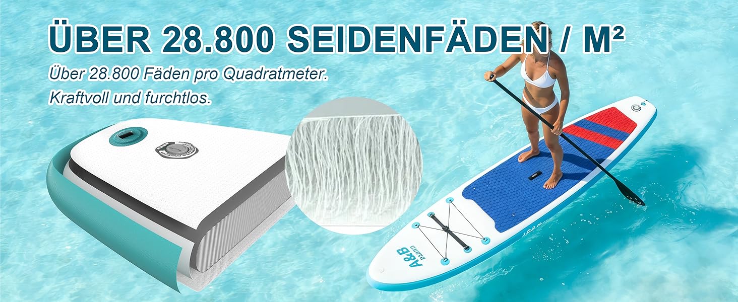 SUP дошка ABBOARD надувна 335 см для 2 осіб, блакитна - комплект з преміум аксесуарами, вантажопідйомність 200 кг