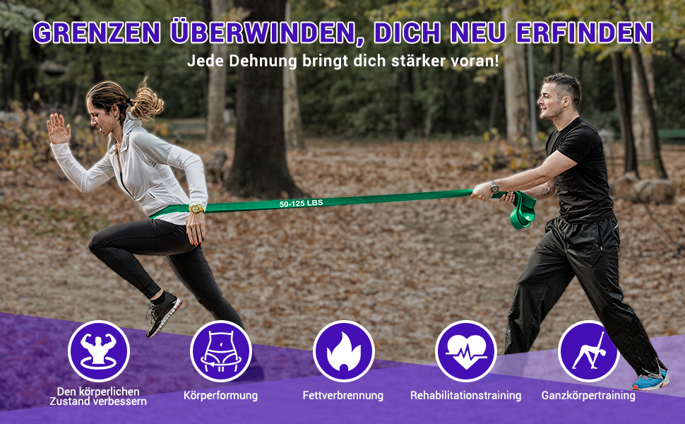 Набір еластичних стрічок для фітнесу та реабілітації (11 шт.) з дверним кріпленням та ручками