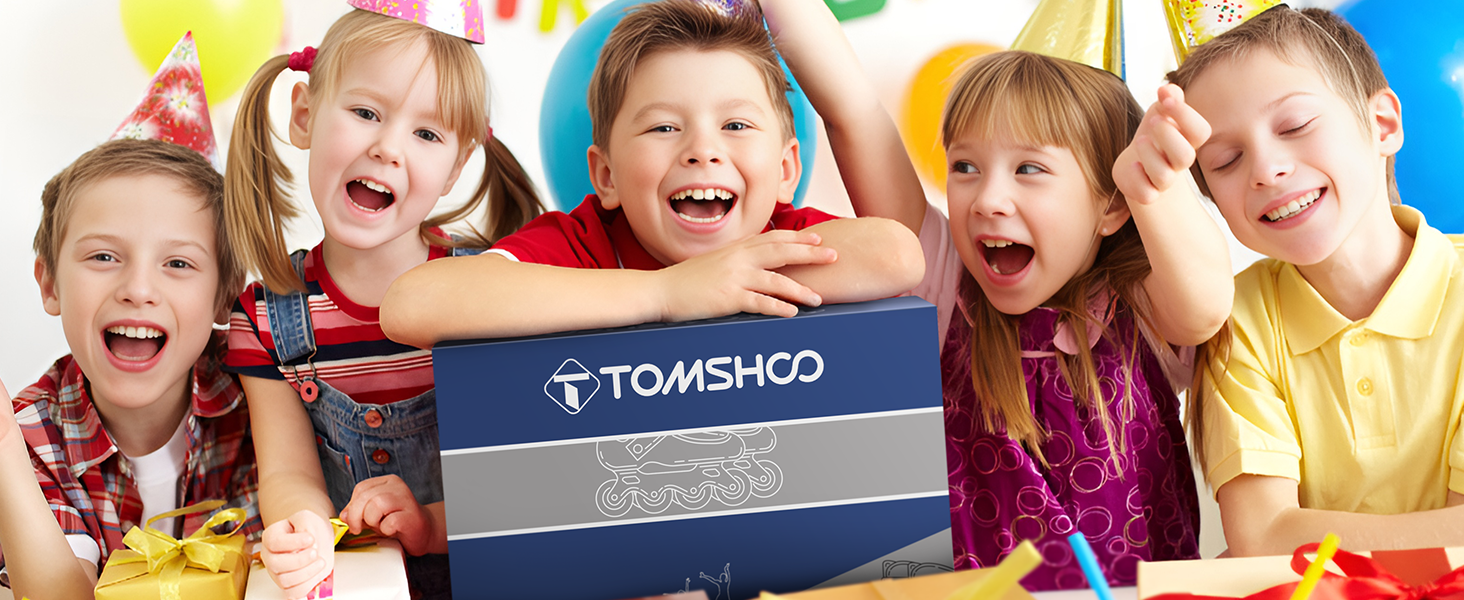 Роликові ковзани TOMSHOO Inliner з регулюванням розміру, LED-колесами, для дітей та дорослих (синій, L (37-39 EU))