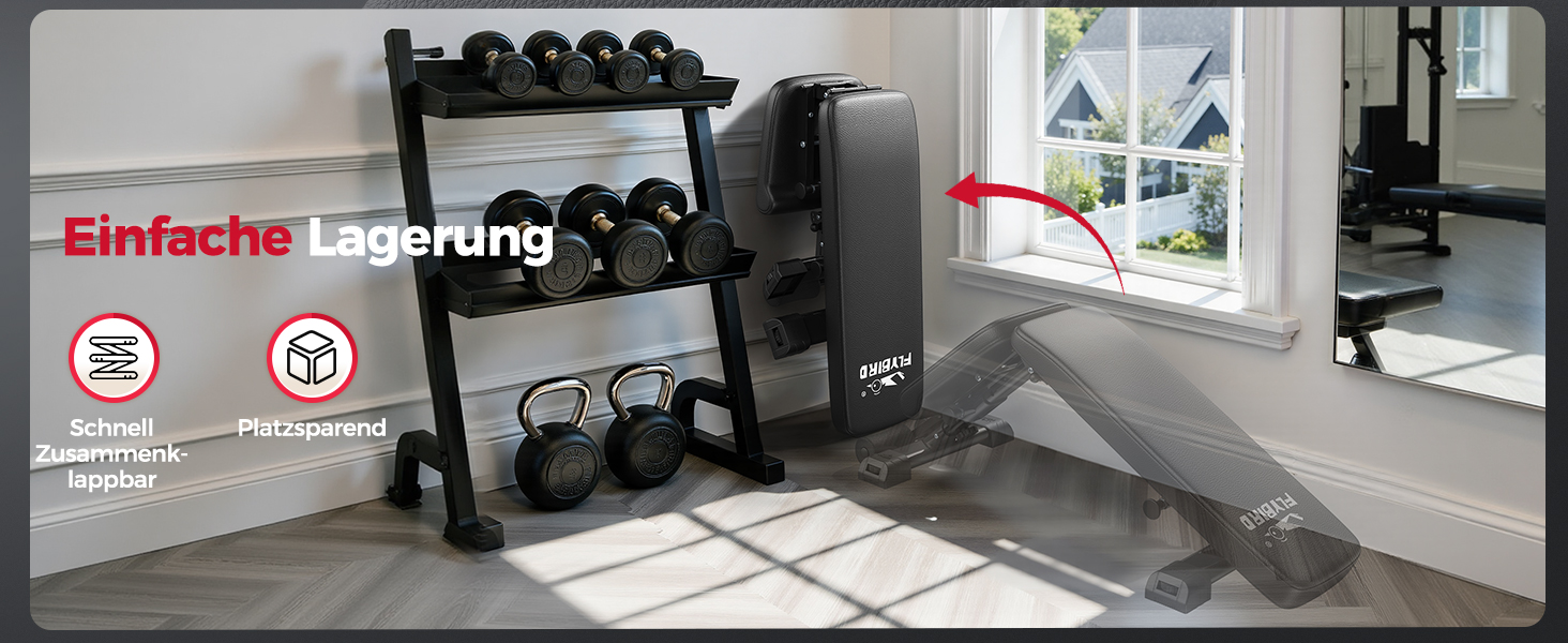 Відкидна тренажерна лава FLYBIRD для дому з регулюванням, 360-544 кг, M1-363KG