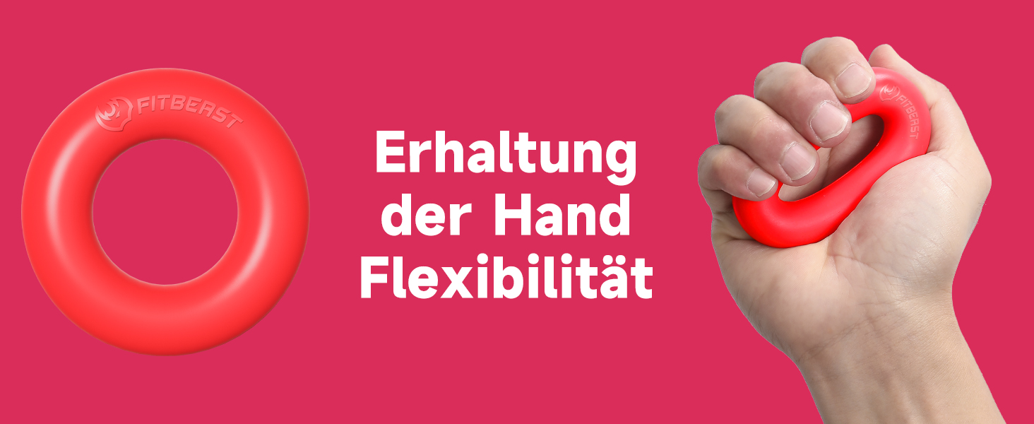 FitBeast Тренажер для рук та пальців 5 в 1: набір для силових тренувань, підтримка зап'ястя, зняття стресу (червоний)