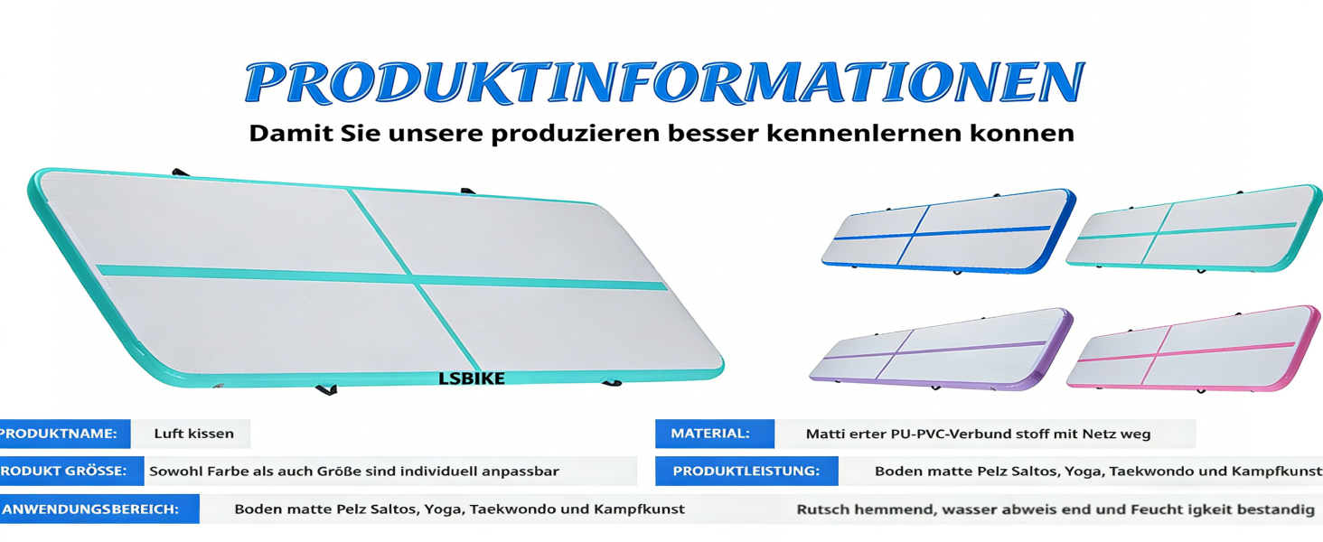 Air Track 6м для гімнастики та йоги з електричним насосом, килимок для тренувань 600x100x10см, зелений, водовідштовхувальний