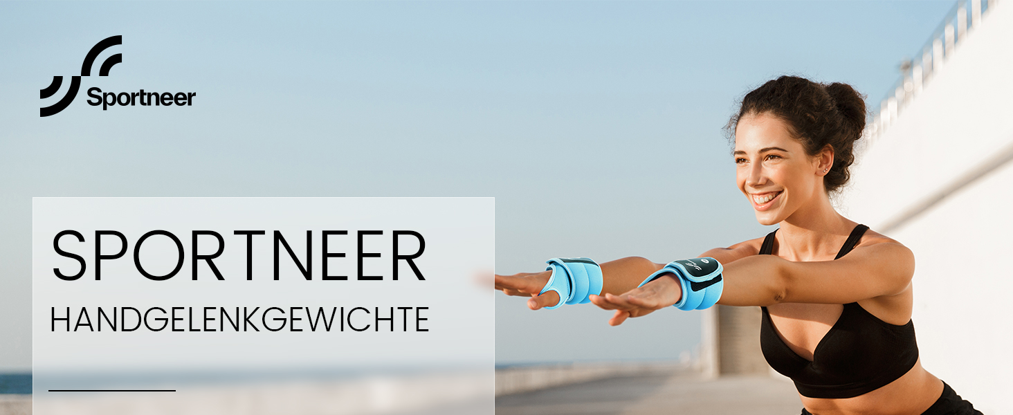 Набір вантажів для зап'ястя Sportneer (2 шт.) з петлями для великого пальця, синій
