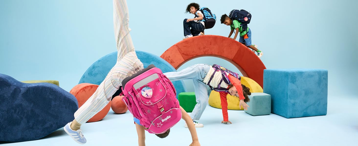 Ергономічний шкільний рюкзак ergobag Schulranzen-Set — комплект із 6 предметів для 1 класу початкової школи, рожевий, унісекс