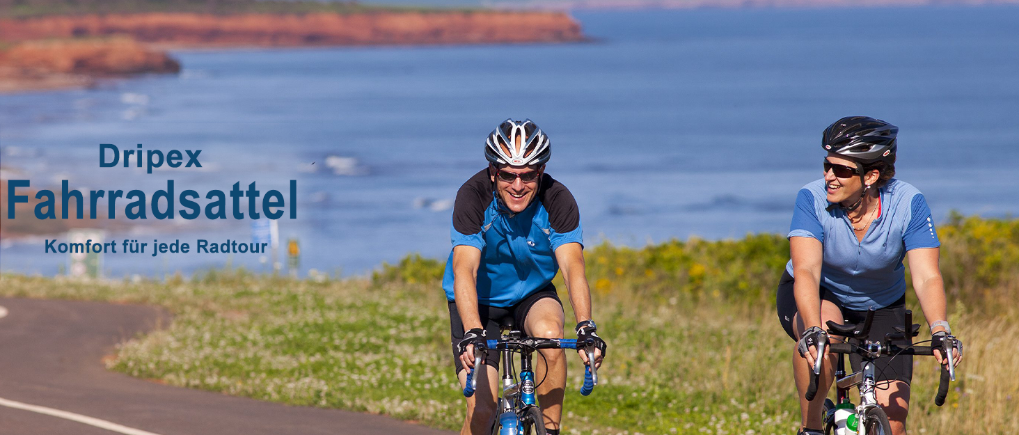 Велосипедне сідло Dripex для чоловіків та жінок: зручне, м'яке, гелеве, водонепроникне, ергономічне. Підходить для MTB, Citybike, шосе. Колір: блакитний