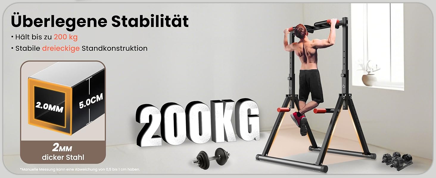 Спортивний комплекс Klimmzugstange Freistehend: турнік, бруси для віджимань, розкладна штанга для підтягувань, тренажер для дому, силові тренування, фітнес-обладнання (чорний, багатофункціональний)