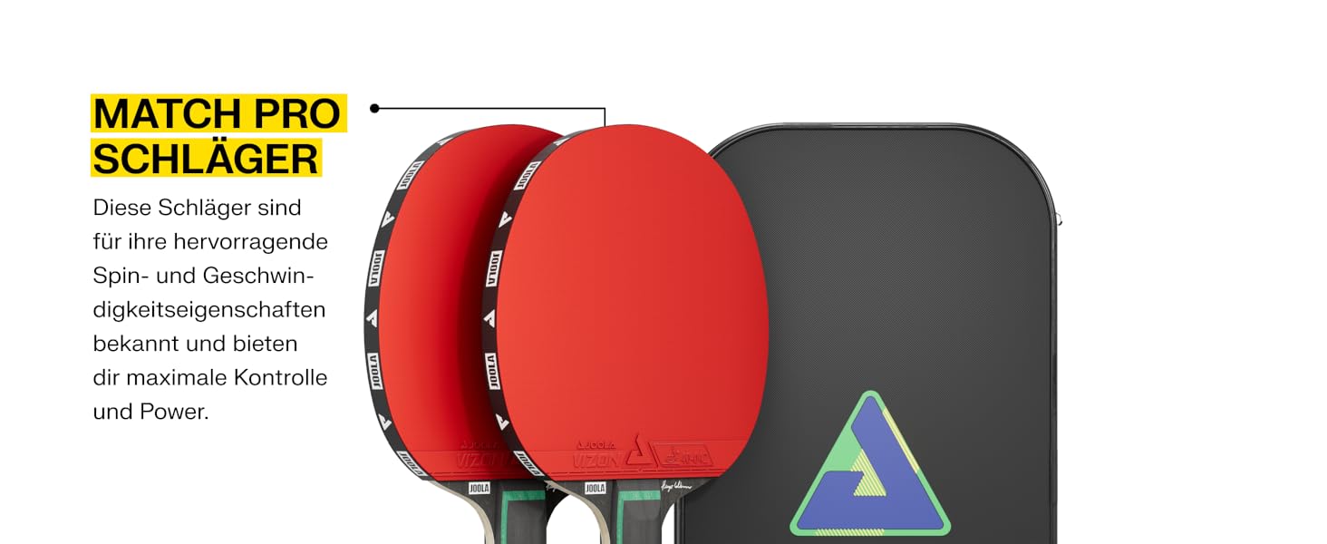 Набір для настільного тенісу JOOLA Hugo Calderano Edge: 2 ракетки + 3 м'ячі + чохол - 6 предметів