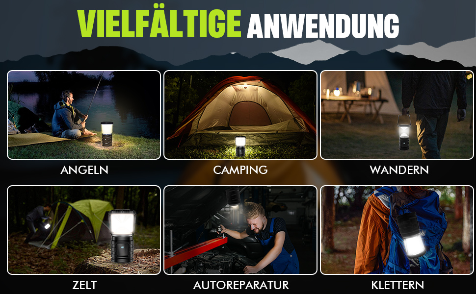 LED кемпінговий ліхтар на акумуляторі 8000mAh, 1000 люмен, з індикатором заряду, 4 режими світла, водонепроникний IP65, USB-C, для кемпінгу, туризму, риболовлі, SOS, модель M2