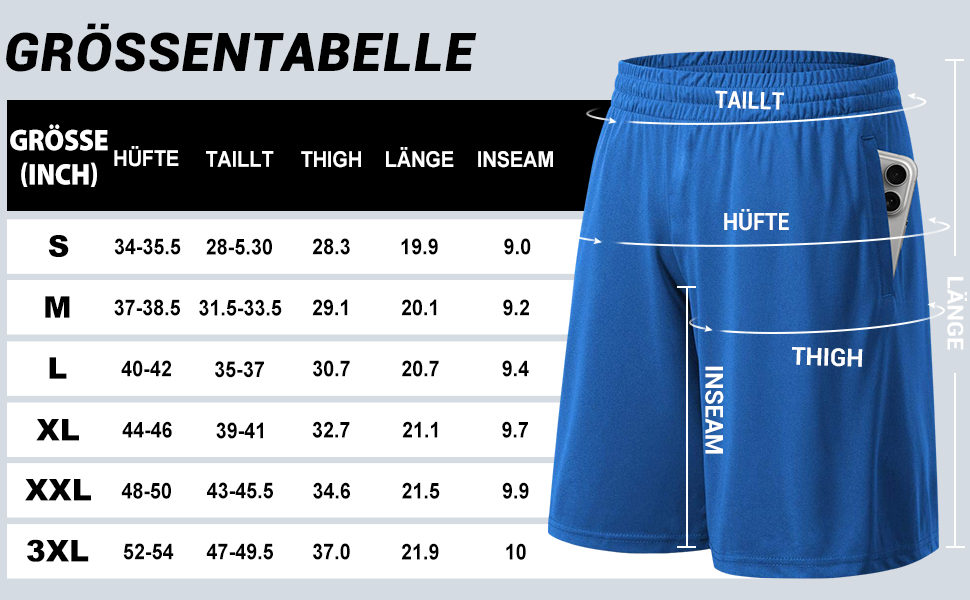 Чоловічі спортивні шорти 3/5er Pack: швидка сушка, дихаючі, для тренувань, бігу, баскетболу, фітнесу (чорний, темно-сірий, темно-синій, світло-сірий)