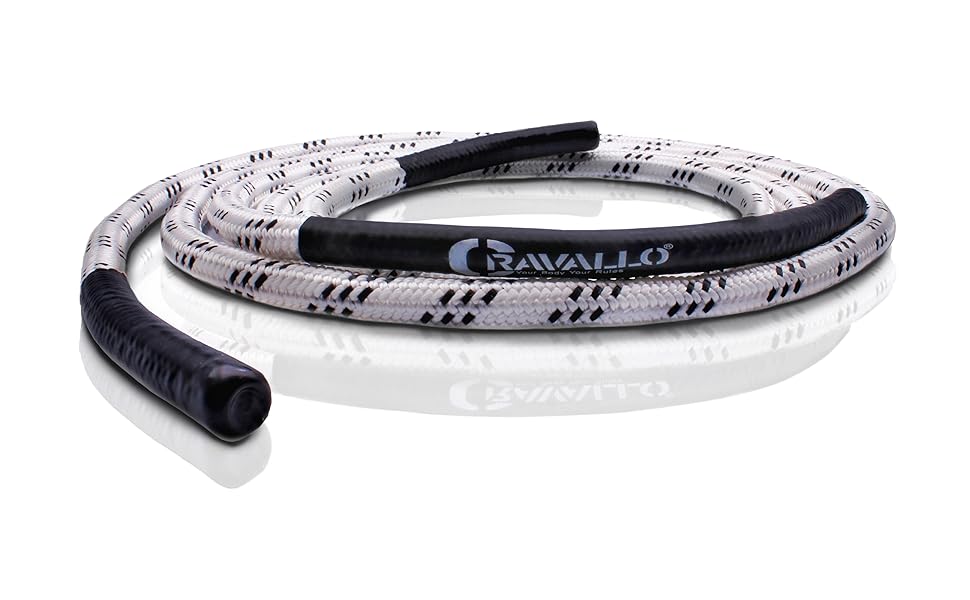 Скакалка пружинна Cravallo® Springseil I 3 метри Fatburner Speed Jumping Rope I для дорослих, професійна, для боксу, витривалості, MMA, HIIT, чорна, синя, біла