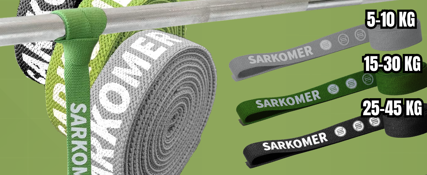 Набір фітнес-гумок Sarkomer Pilates 3 шт. з бавовни | Фітнес-гумки | Терапевтичні гумки для вправ | Гумки для підтягувань