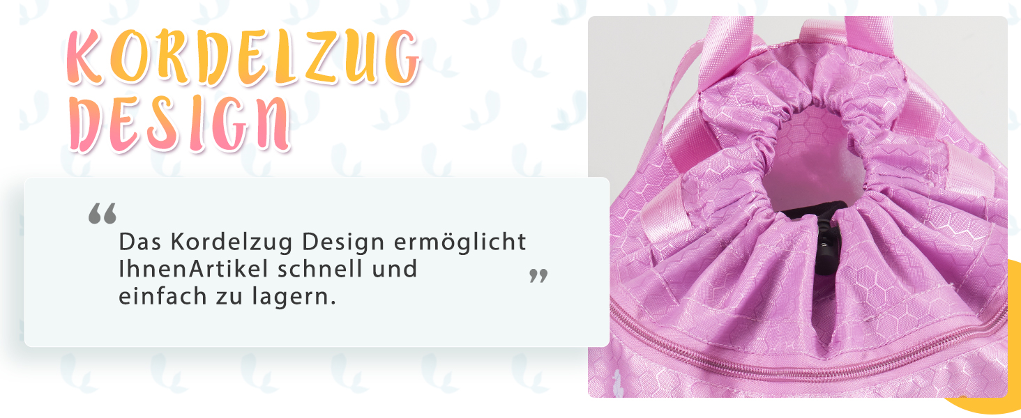Спортивна сумка для гімнастики WAWSAM з шнурком, 38 × 45 см. Дитяча водонепроникна сумка для плавання, пляжу та покупок, фіолетового кольору