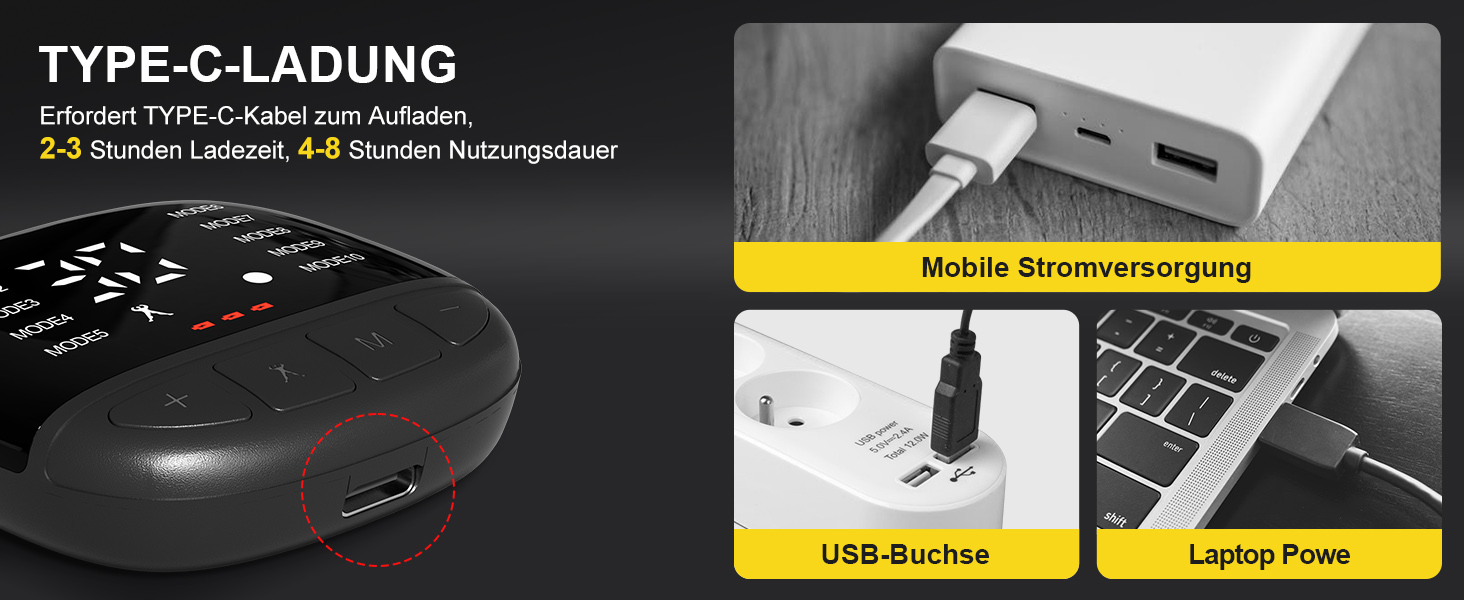 EMS тренажер для пресу Relassy: електричний, з 10 режимів та 30 інтенсивностей, USB, для живота, рук, ніг