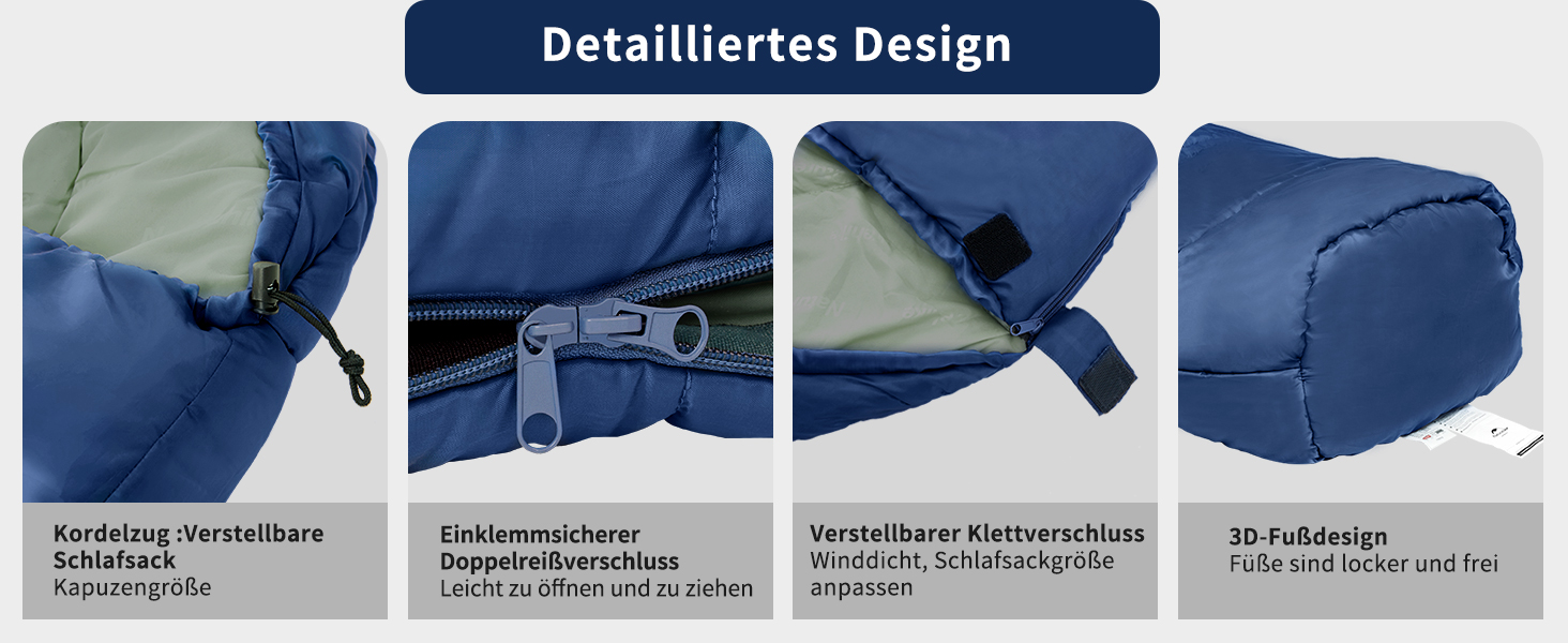Спальний мішок Naturehike Mumienschlafsack: бавовняний, 300/600 GSM, зимовий, для дорослих та дітей, 4°C, водонепроникний, ультралегкий, компактний