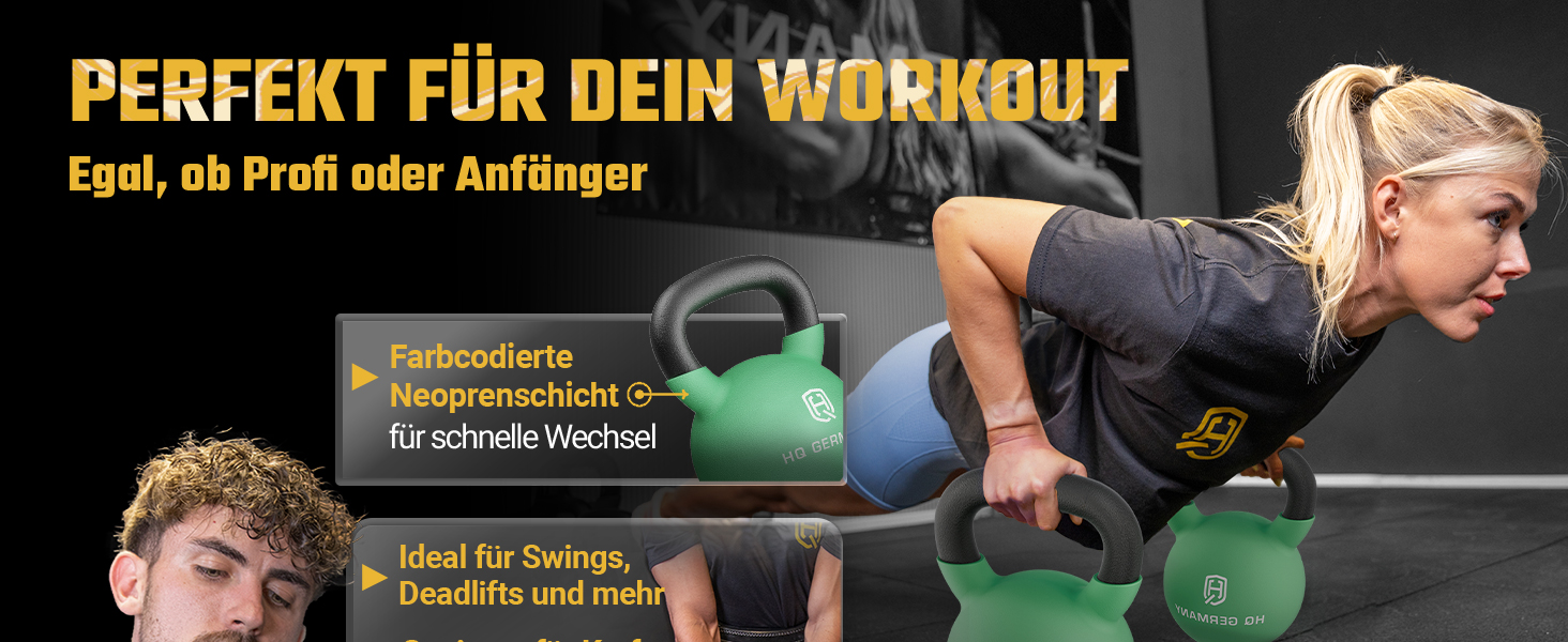 Гантель з неопрену HQ Germany® | Повний чавун | 2-32 кг | Стартові набори | Допуск по вазі ±2,0% (22 кг)