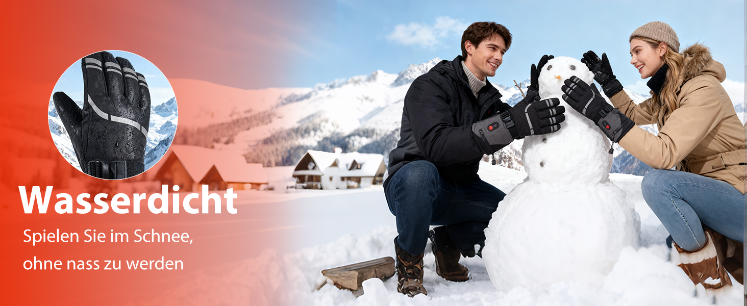 Гріючі рукавички з акумулятором 7.4V 6400mAh USB, 3 режими нагріву, водонепроникні рукавички з нагрівом для зимових видів спорту, катання на лижах, мотоциклі, велосипеді, піших прогулянок