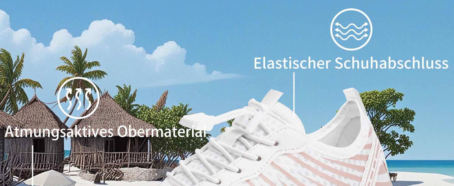 Водні шкарпетки WateLves: унісекс, для чоловіків та жінок, швидко сохнуть, з антиковзкою підошвою та широкою носовою коробкою. Білий, оранжевий, 39 EU