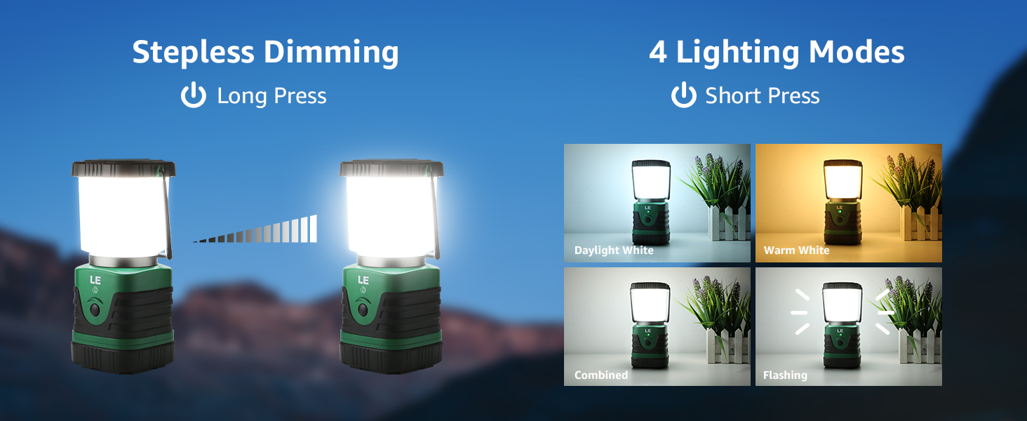 LED кемпінговий ліхтар: портативний, надяскравий, акумуляторний, з гачком та кріпленням, 4 режими яскравості, аварійне освітлення, для туризму, подорожей та надзвичайних ситуацій