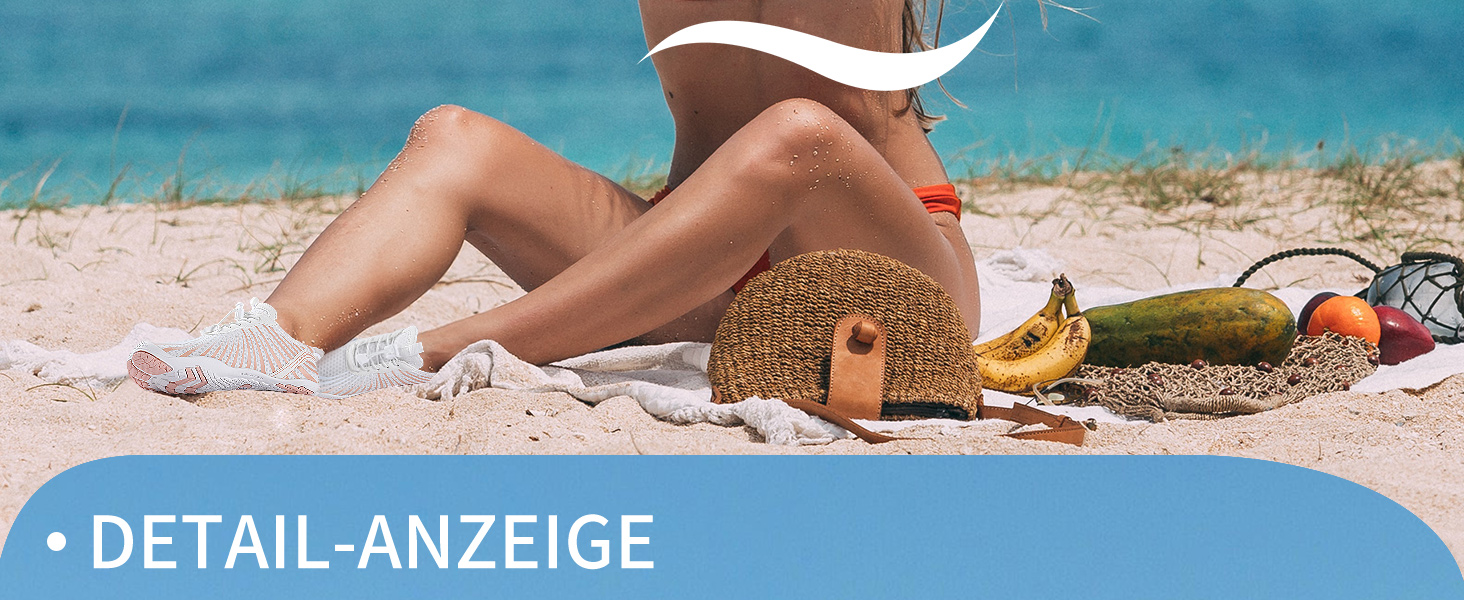 Водні шкарпетки WateLves: унісекс, для чоловіків та жінок, швидко сохнуть, з антиковзкою підошвою та широкою носовою коробкою. Білий, оранжевий, 39 EU