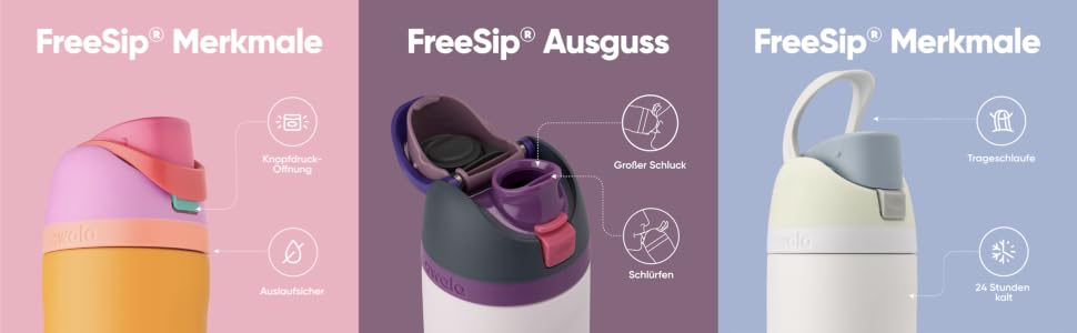 Термобутилка Owala FreeSip із нержавіючої сталі 710 мл, Mint/White (Iced Breeze)