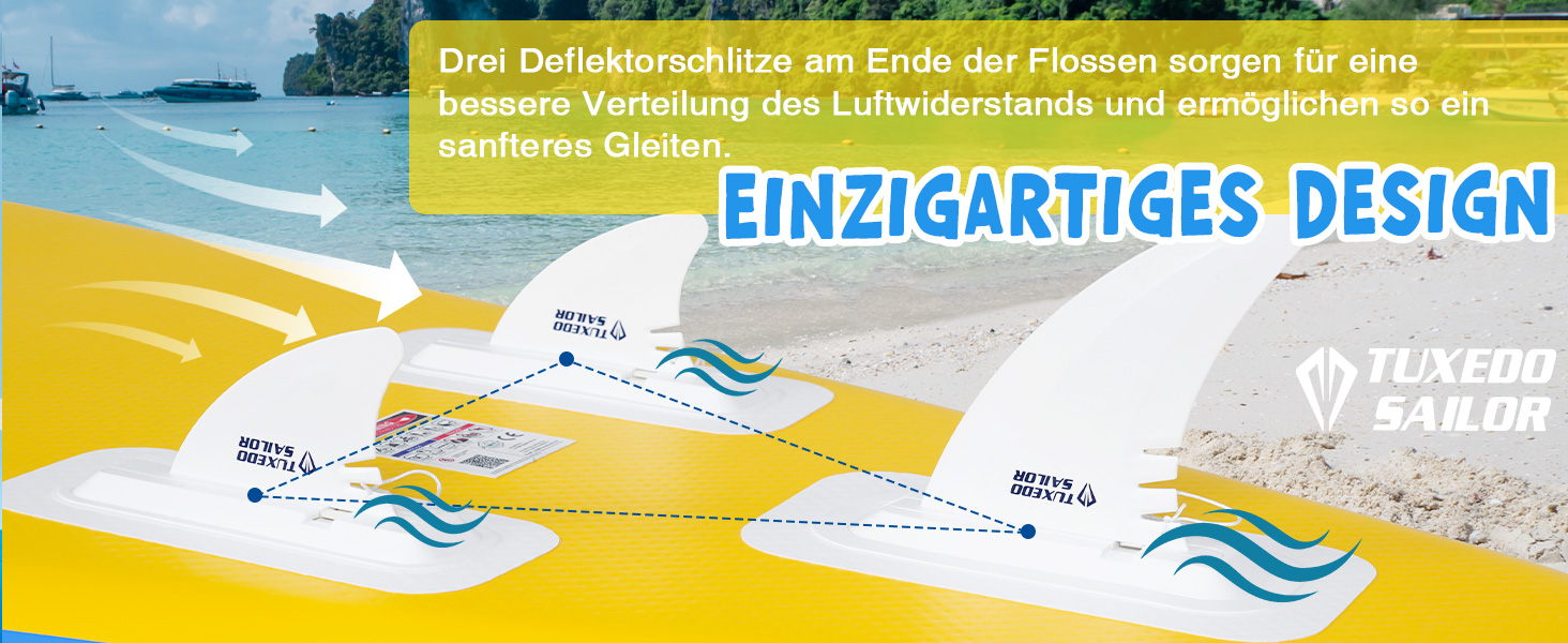 Надувне SUP-борд Tuxedo Sailor Stand Up Paddle Board з аксесуарами, для дорослих та підлітків, блакитний та жовтий