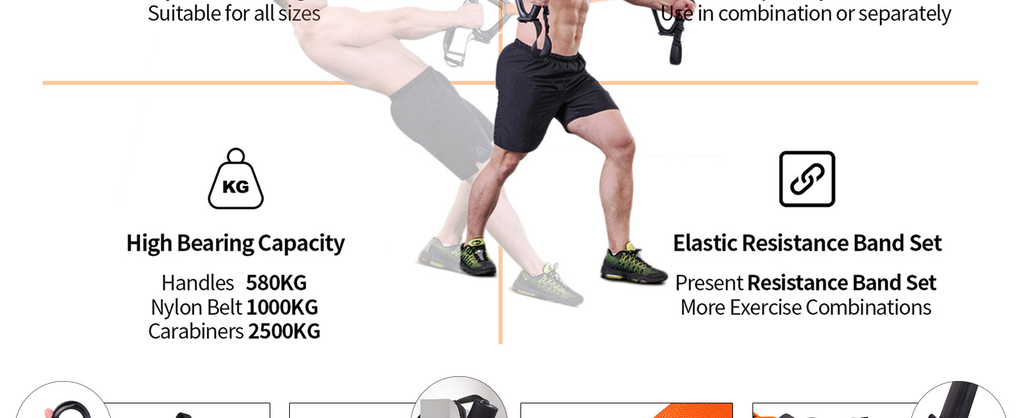 Набір для тренувань з власною вагою Moulyan: повний комплект для фітнесу вдома та на вулиці (помаранчевий/чорний)