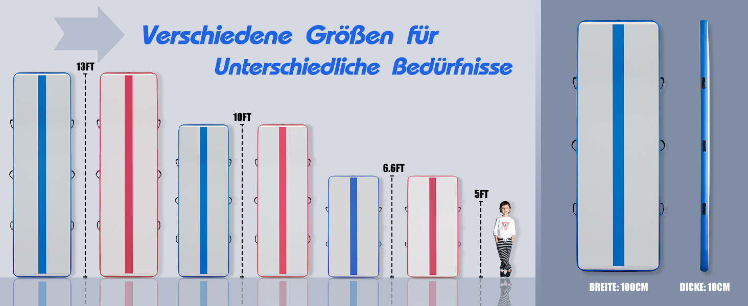 Надувний гімнастичний мат Tuxedo Sailor Airtrack: 2M/3M/4M, 10см, надувна, з електронасосом, для дому/залу/черепісток/йоги, блакитна 300 x 100 x 10 см