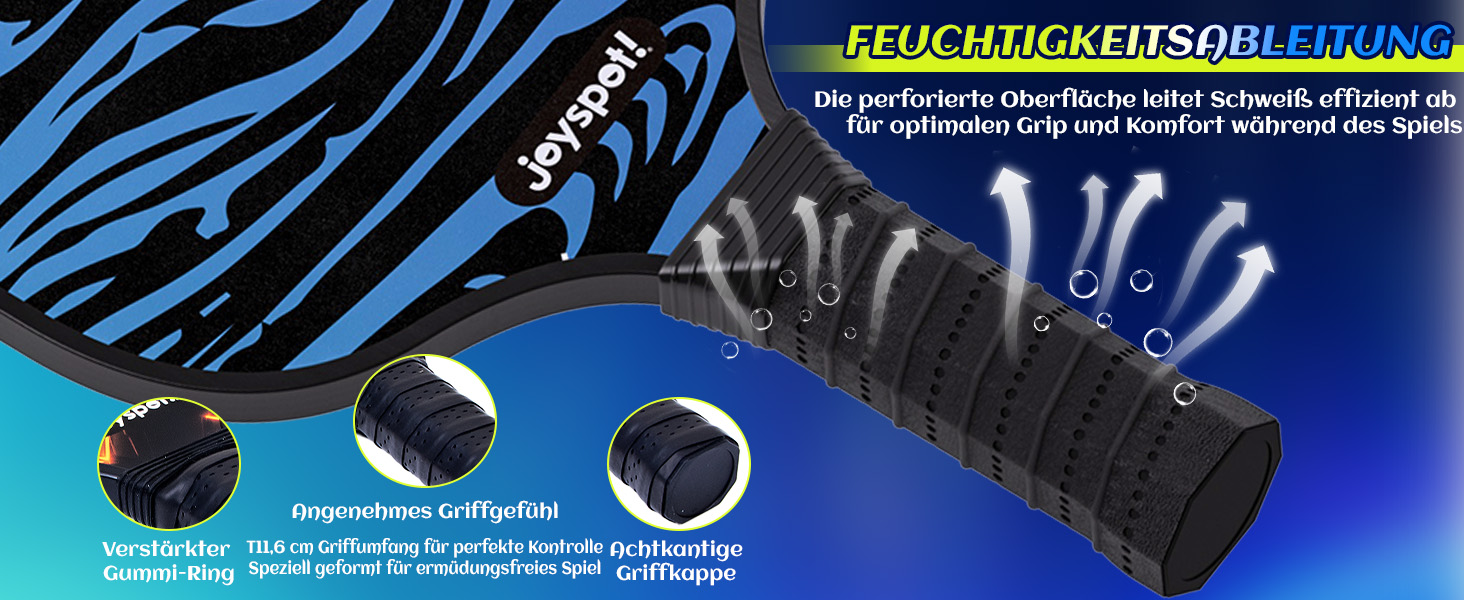 Набір для піклболу JOY SPOT! 2 ракетки, 4 м'ячі, сумка – Легкі ракетки з фібергласовою поверхнею для чоловіків, жінок та початківців – Ідеально для гри в приміщенні та на вулиці