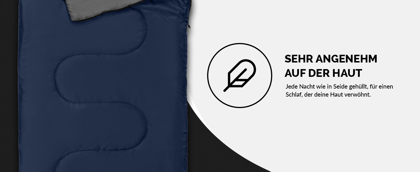 Спальний мішок туристичний з капюшоном до -3°C з подушкою - Outdoor зимовий та літній спальний мішок 3-4 сезони (75 x 220 см) - Гірський спальний мішок для жінок та чоловіків (теплий) Синій 150GSM, без капюшону