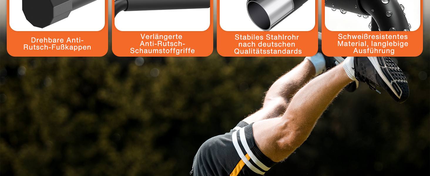 DH FitLife Регульовані бруси для калістеніки (30-35см) | 2-рівневі ручки для віджимань & паралелі | Бруси для віджимань з вагою до 200кг | Стриж для підтягувань для фітнесу та спорту | Для занять в приміщенні та на вулиці