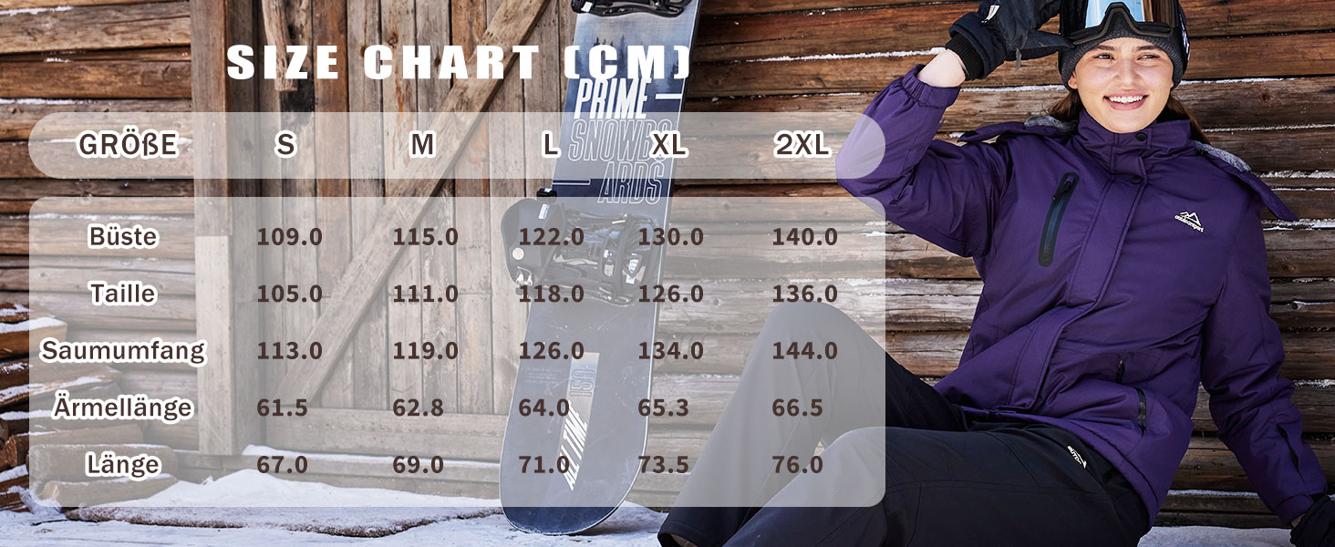 TACVASEN Зимова куртка для жінок, водонепроникна, з флісовою підкладкою, знімний капюшон, для сноуборду та катання на лижах, біла, розмір M