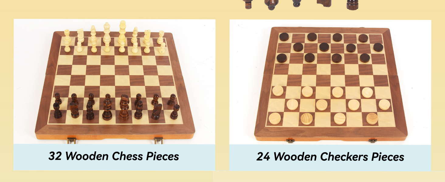 Шахи дерев'яні магнітні, 40x40 см, для дорослих та дітей, складне шахове поле, горіх та сосна, 2 в 1