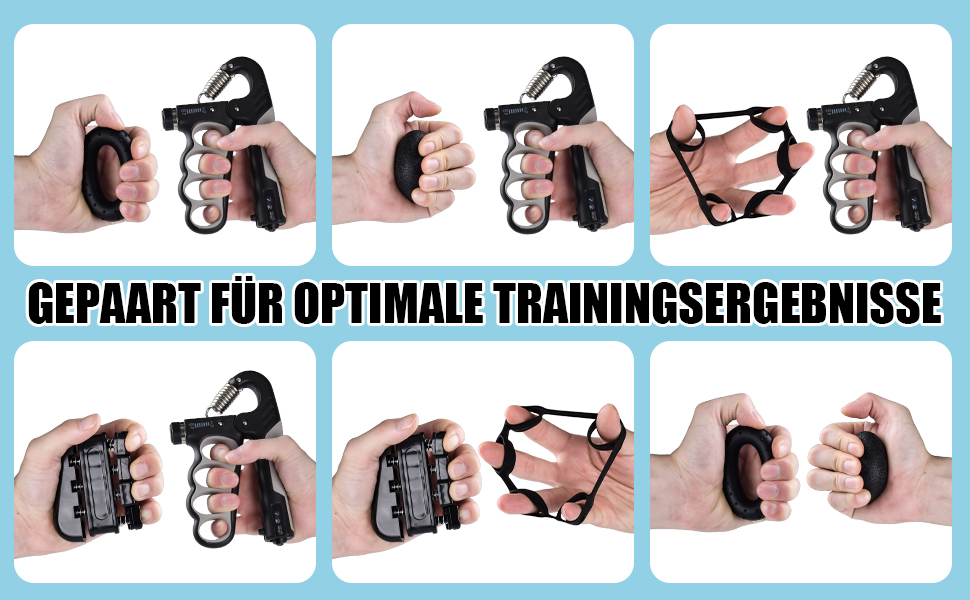 Набір для тренування рук MOORSTDEL: 6шт. Тренажери для пальців, кисті, силові вправи, реабілітація, ерготерапія