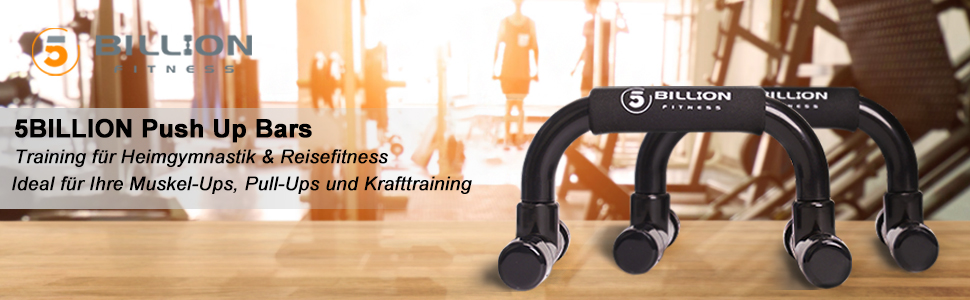 Набір для віджимань 5BILLION Liegestützgriffe - тренажер для дому, підтримка для віджимань, піна, чорний