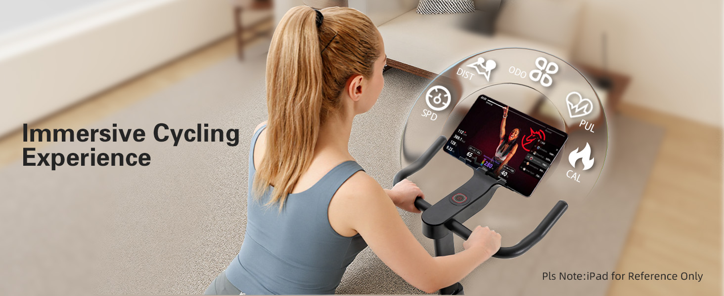 Велотренажер Bluearth: тихий спінінг для дому з регулюванням опору та Smart App, до 150 кг, чорний