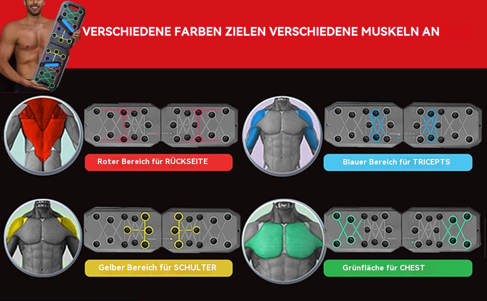 Багатофункціональний дошка для віджимань 24-в-1, складаний стенд для фітнесу з ручками, тренажер для пресу та силових вправ для чоловіків та жінок, для спалювання жиру