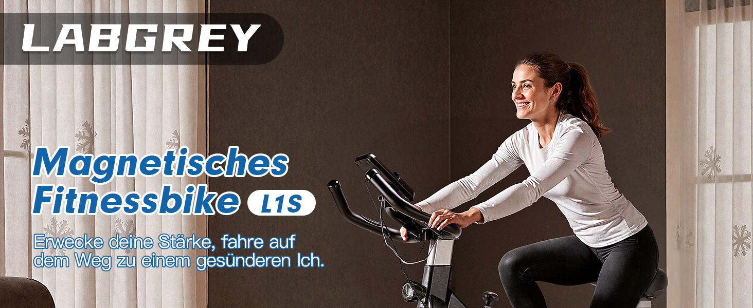 Велотренажер для дому: фітнес-велосипед з пульсометром, LCD-дисплеєм та підставкою для iPad, регульоване сидіння та опір, чорний