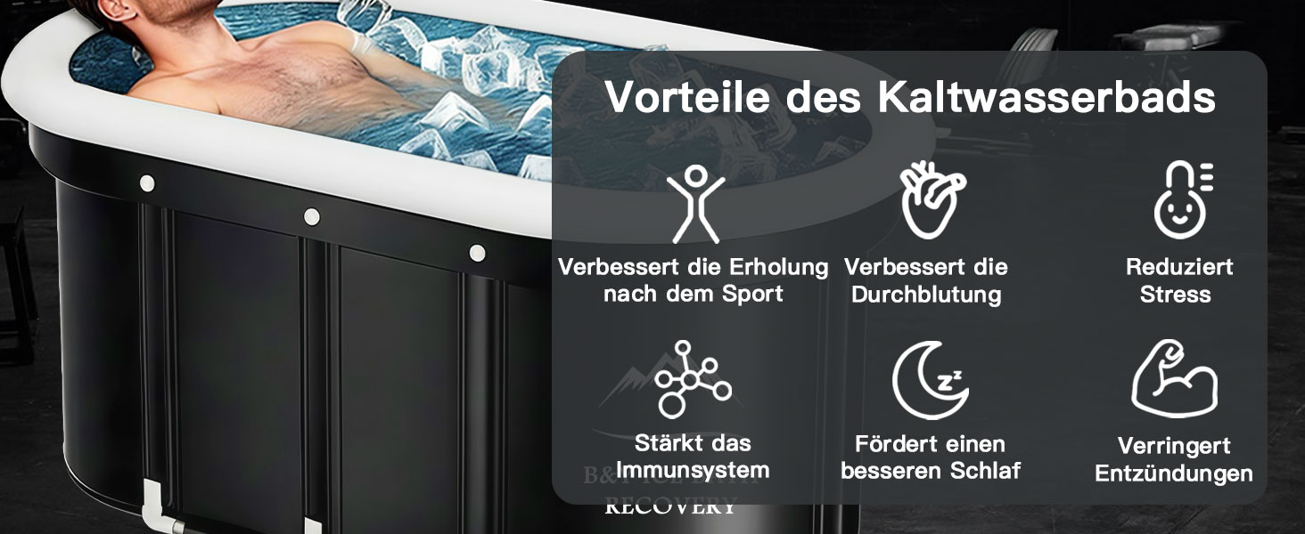 Екзотермічна ванна B&Y Ovales Eisbad: ізольована ванна для холодової терапії (120x65x65 см)