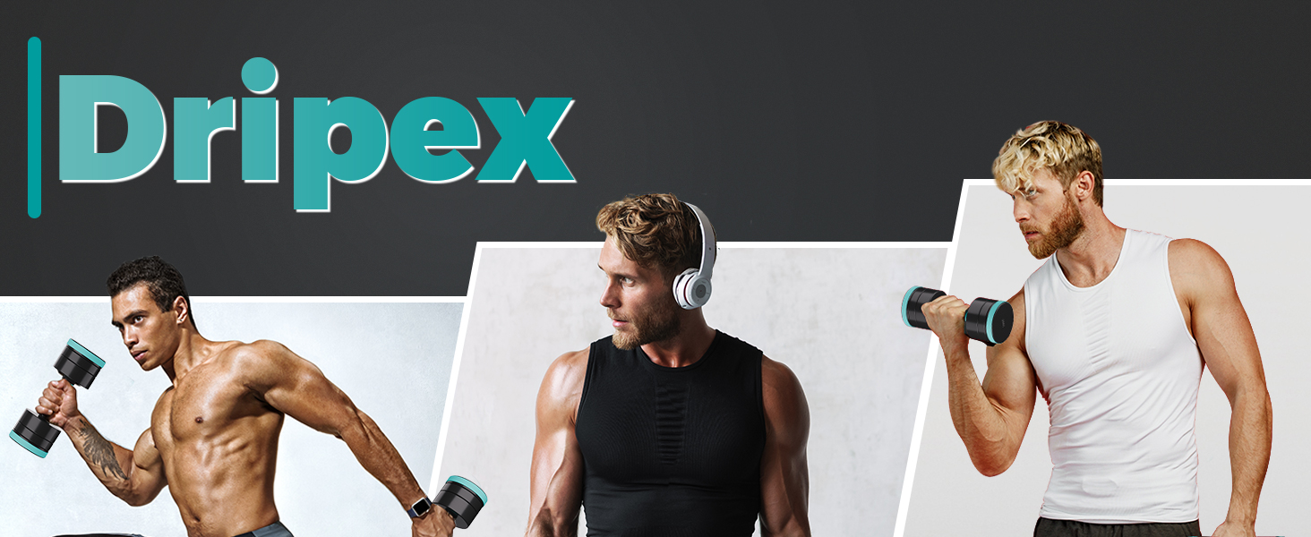 Набір гантелей Dripex, регульовані гантелі 2 шт. зі сталі, вага 2.5 кг x 2, 5 кг x 2, 10 кг x 2, короткі гантелі для дому (2 x 10 кг)