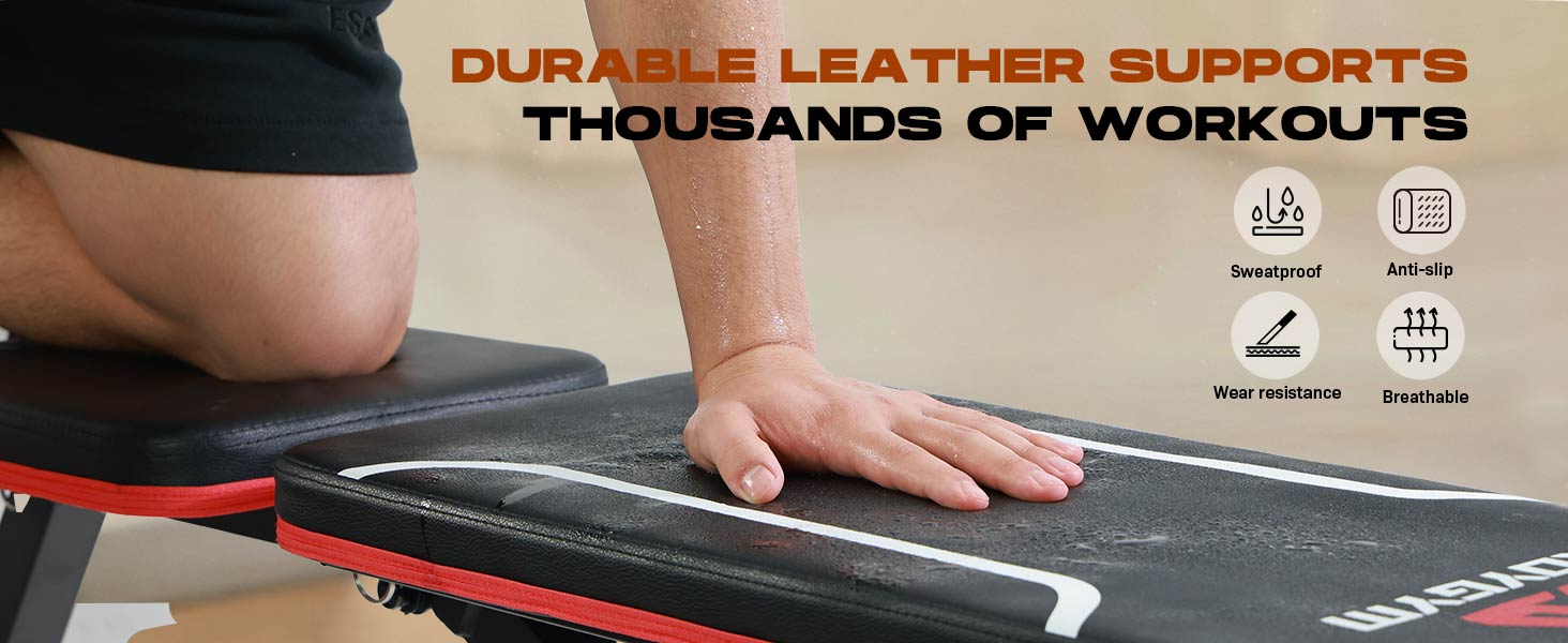 Складана лава для тренувань Roygym, мультифункціональна, з регульованою спинкою, для загальної фізичної підготовки, витримує до 400 кг, чорно-червона