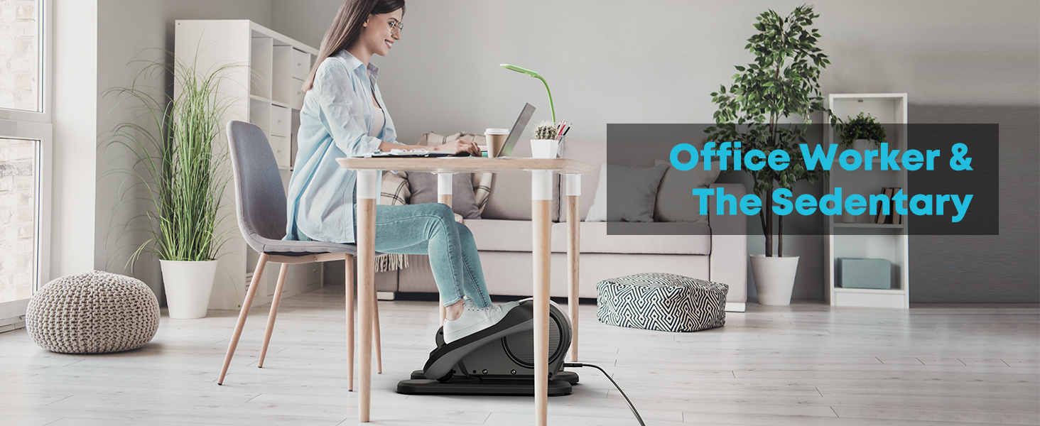 Еліптичний тренажер Gonex під стіл для літніх людей, електричний, з пульт дистанційного керування, 16 рівнів швидкості, ручний та автоматичний режими, сірий