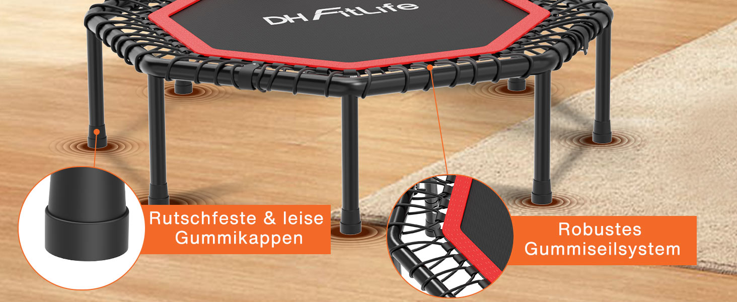 Трамплін для фітнесу DH FitLife, Ø121 см, 150 кг, з регульованими ручками | Для дітей та дорослих