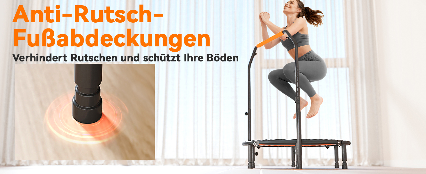 HOMCOM Міні-трамплін для фітнесу 102 см, складаний, з регульованою ручкою, до 150 кг, чорний+помаранчевий