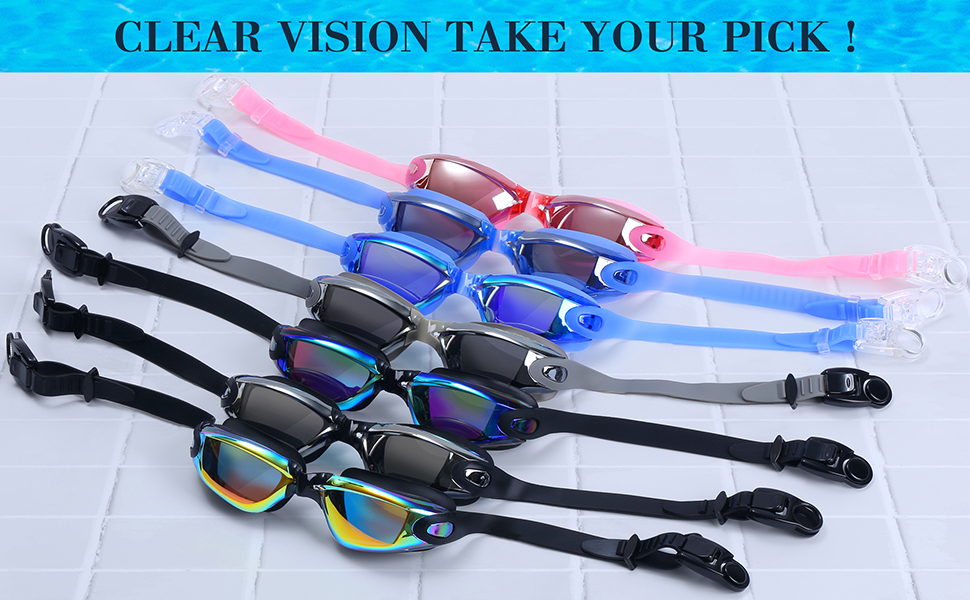 Окуляри для плавання дорослих та юніорів - антизапарні, HD лінзи, захист від УФ, водонепроникний ущільнювач, для тренувань, пляжу/басейну - зручна посадка, унісекс, чоловічі та жіночі окуляри для плавання