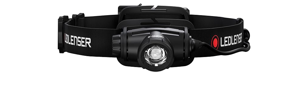 Ліхтар налобний Ledlenser H5 Core LED, 350 люмен, водонепроникний IP67, регульований, поворотний, з плавним регулюванням яскравості, 2xAA батарейки, дальність освітлення 160м, з батарейками