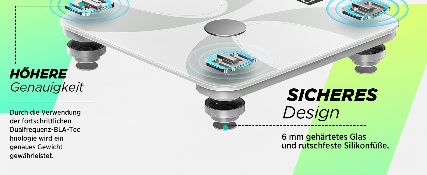 Вага RunSTAR для вимірювання жиру в тілі, електронна персональна вага з великим дисплеєм, аналізатор 13 показників, синхронізація з додатком - білий колір