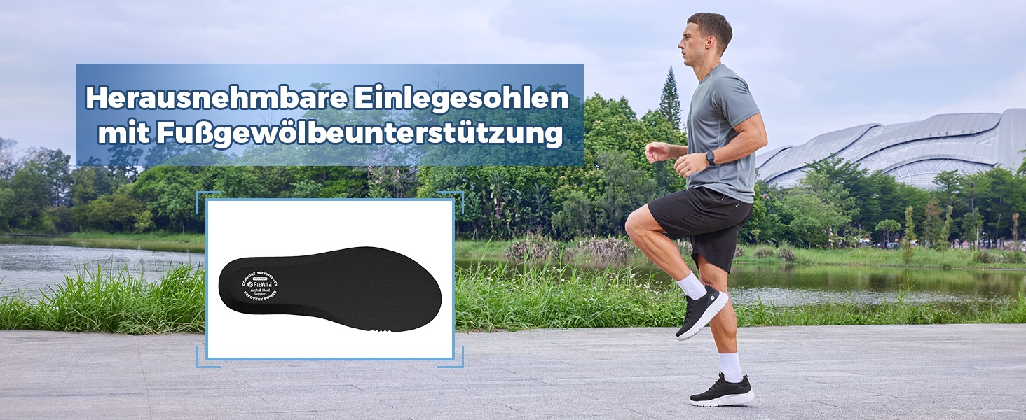 FitVille Кросівки Slip-On для чоловіків, широкі, спортивні, легкі, дихаючі, для бігу, фітнесу, активного відпочинку, залу, сірі, 44 EU