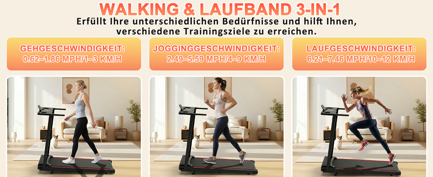 Бігова доріжка Walking Pad для дому та офісу, 1-12 км/год, кут нахилу 9%, 3 к.с., LED-дисплей, амортизація, до 120 кг